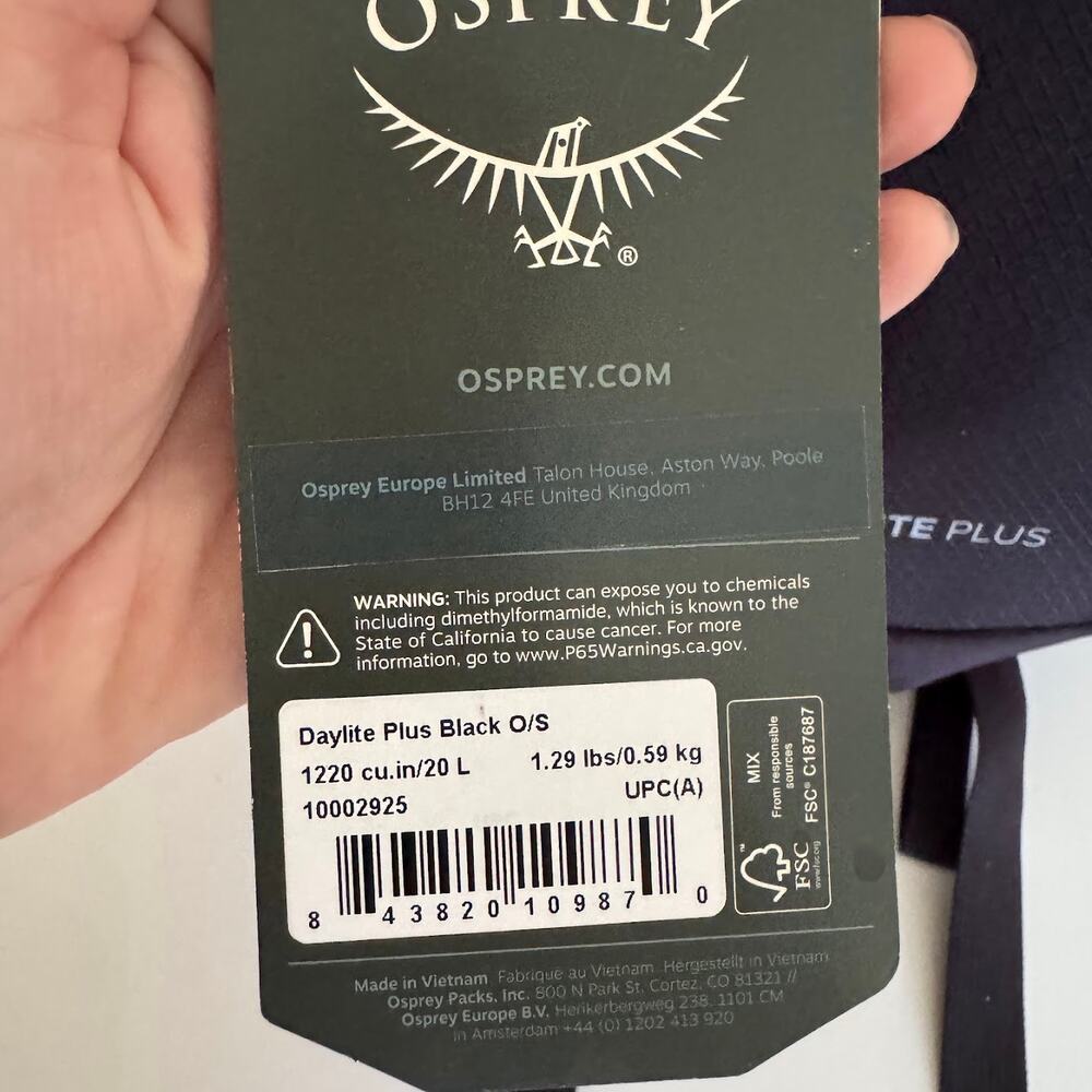 ❌SOLD❌ Osprey Daylite Plus Backpack Black Company Logo 20L NEW - Picture 3 of 6